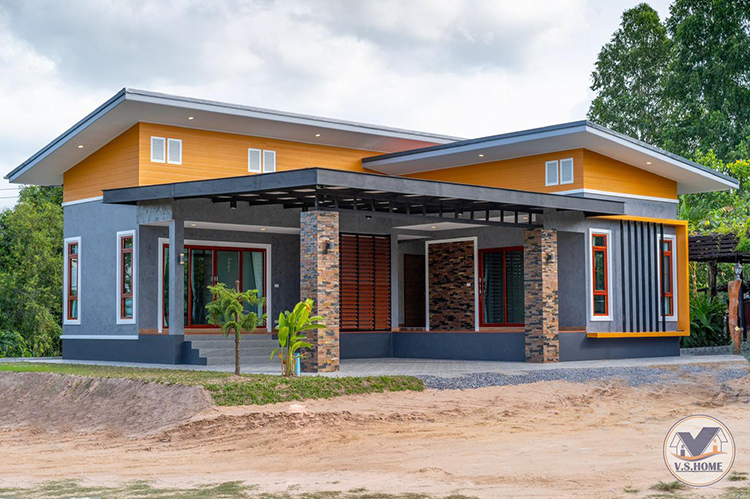 บ้านพักอาศัยชั้นเดียวสไตล์โมเดิร์นลอฟท์