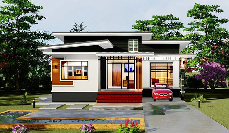 บ้านชั้นเดี่ยวสไตล์โมเดิร์น