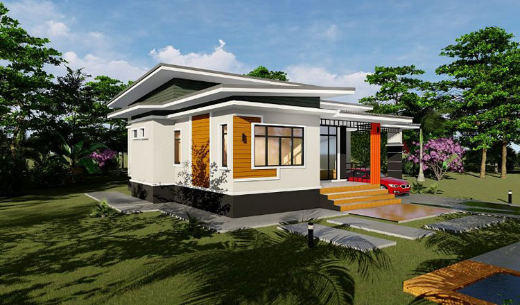 บ้านชั้นเดี่ยวสไตล์โมเดิร์น