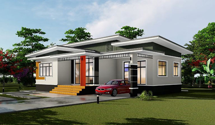 บ้านชั้นเดี่ยวสไตล์โมเดิร์น
