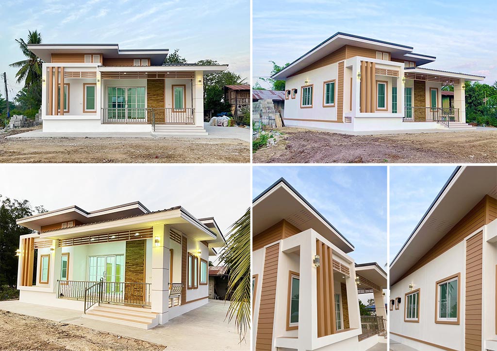 บ้านสไตล์โมเดิร์น พื้นยกสูง ขนาด 3 ห้องนอน 2 ห้องน้ำ