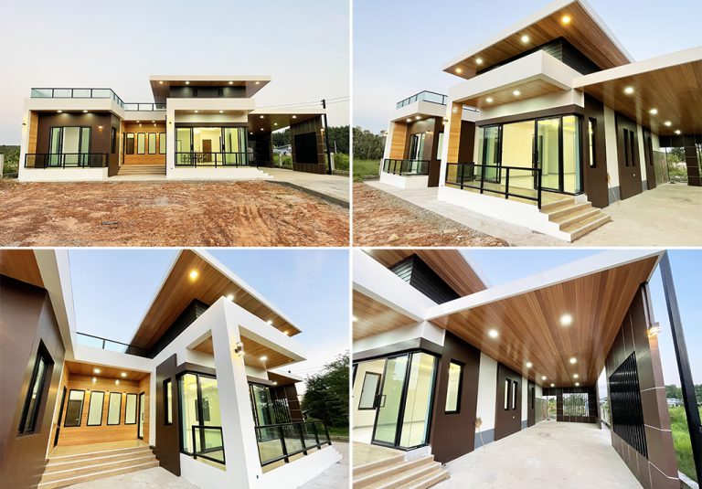 แบบบ้านโมเดิร์นพื้นยกสูง ดีไซน์สวยโดดเด่น ทันสมัยสวยงาม - SARAKASET.COM