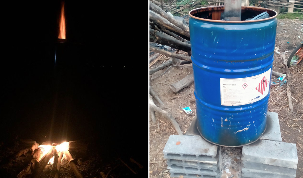 เตาเผาถ่าน 200 ลิตร